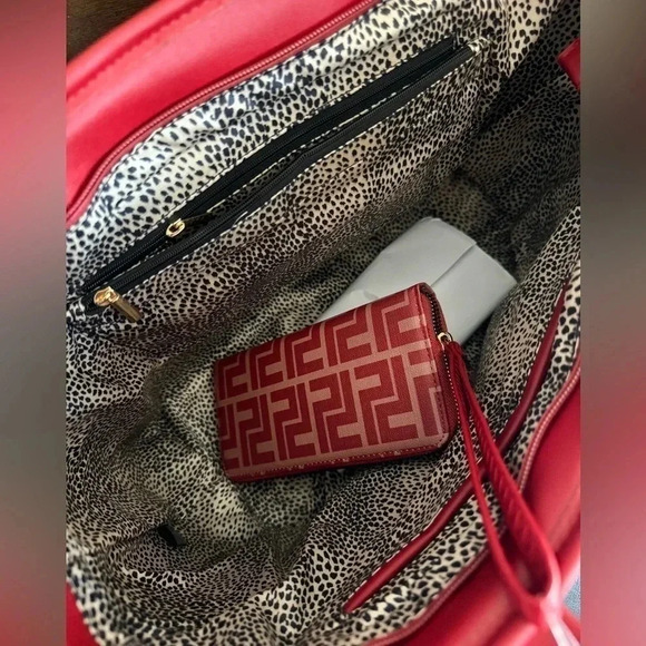 MKF Collection Tote Bag Vegan Leather Top-Handle Chain Shoulder Handbag Large - Picture 9 of 9